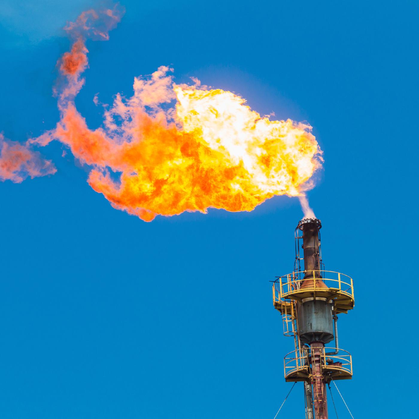 Methan wird in die Atmosphäre geblasen