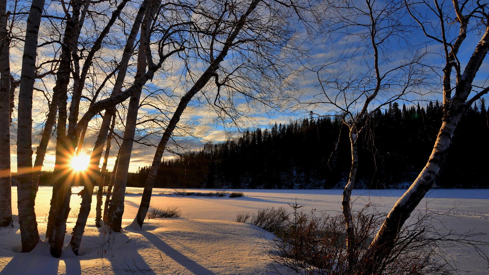 Winterlandschaft in der Dämmerung