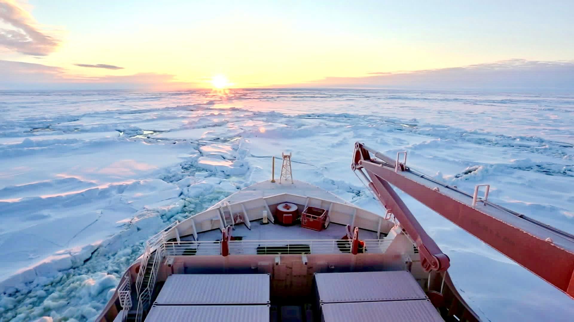 Fahrt mit einem Forschungsschiff durchs Eis