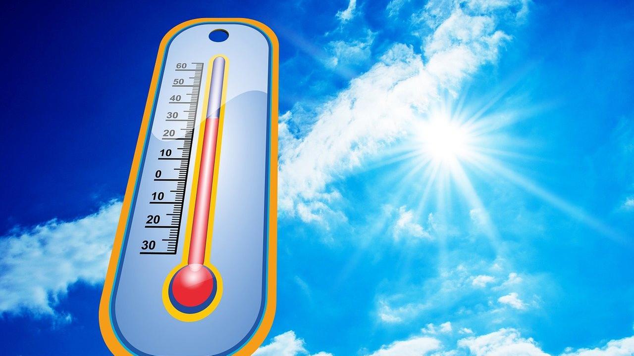 Thermometer vor Himmel