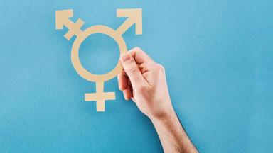 Symbol für Transgender auf Hand