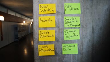 Klebezettel an einer Wand