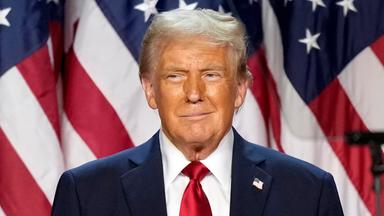 US Wahlkampf - Donald Trump auf einem Bildschirm