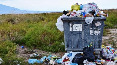 Plastik in einem Müllcontainer