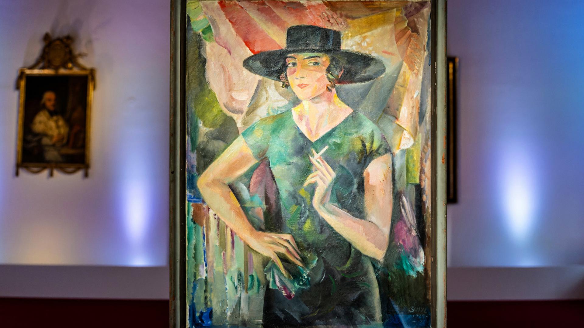 Ein Foto eines Gemäldes mit einer Frau