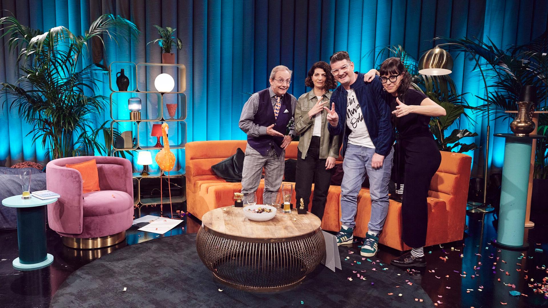 Von links: Wigald Boning, Filiz Tasdan, Monaco F und Eva Karl Faltermeier.