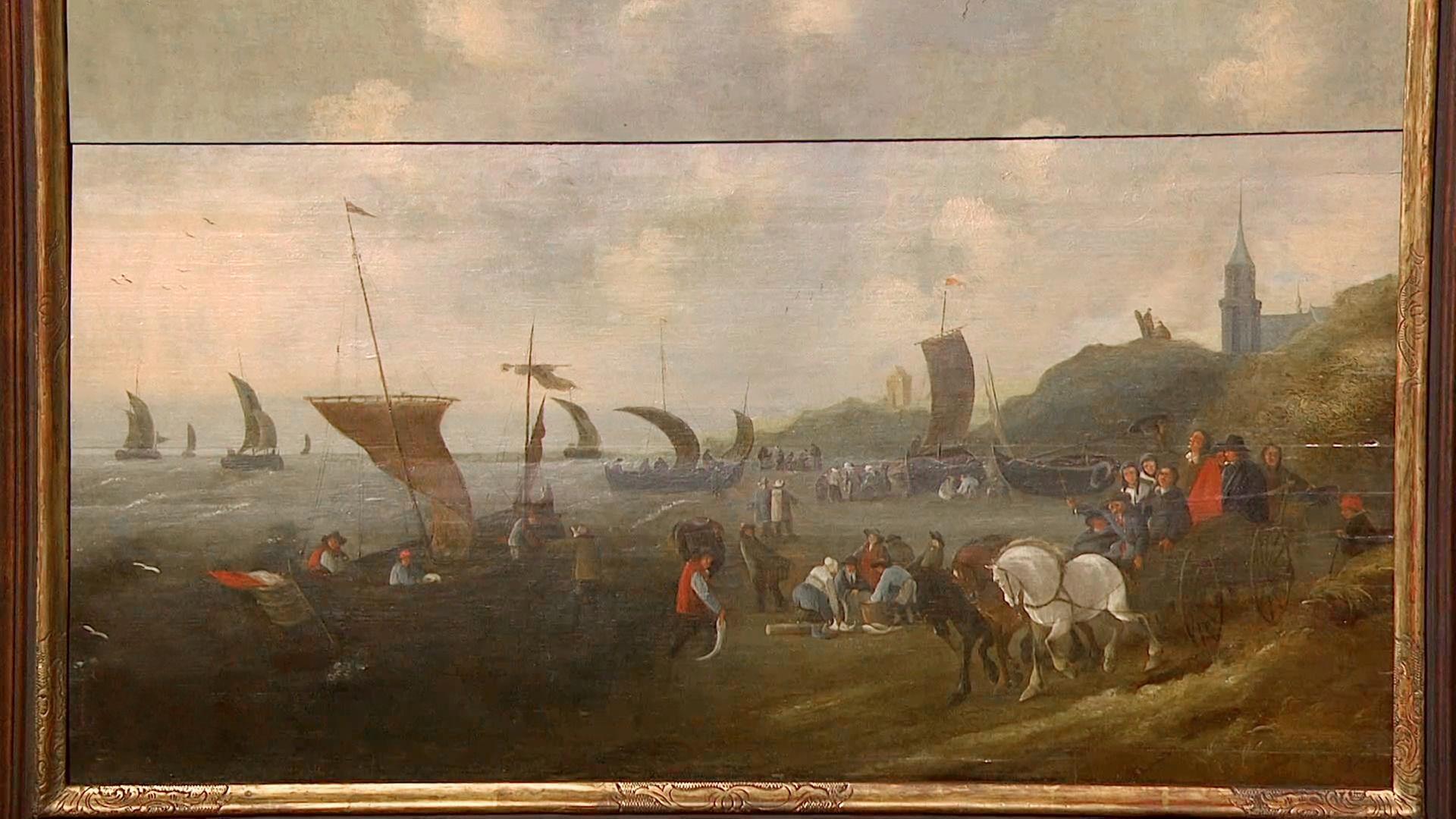 Gemälde eines Seestücks.