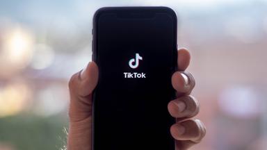 Die Jagd nach Klicks auf TikTok: Warum der Ton im Parlament rauer wird (Bild: Eine Hand hält ein Smartphone, auf dessen Display TikTok geöffent ist)