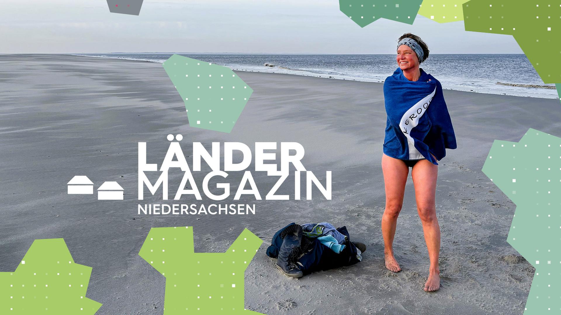 Eine Frau am Strand.