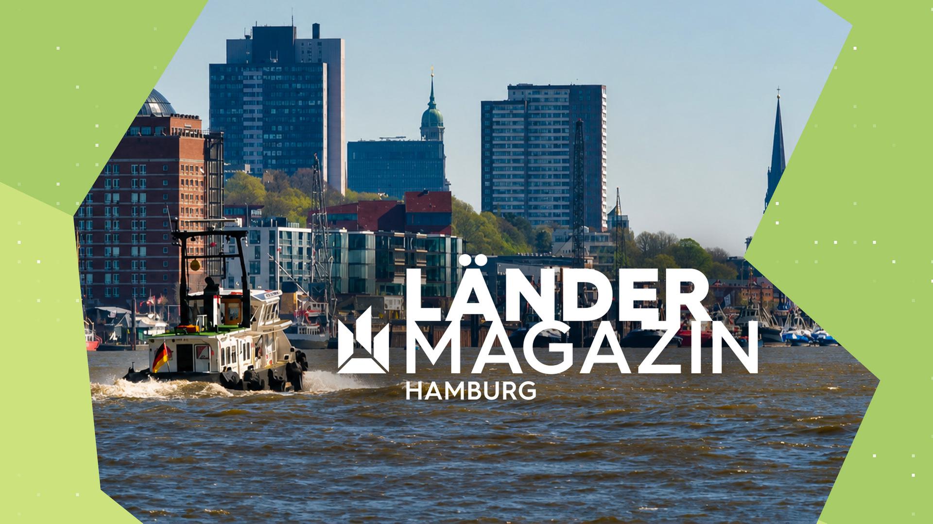 Hamburger Skyline vom Wasser aus gesehen