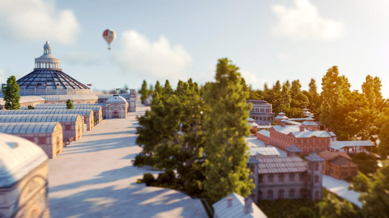 Animierter Aussenflug durch das Gelände der Wiener Weltausstellung