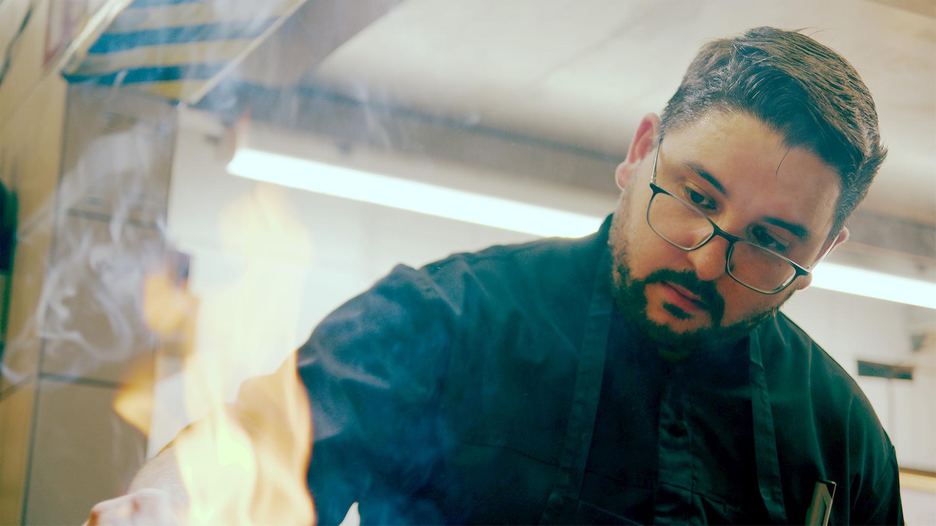 Silio del Fabro in der Küche.