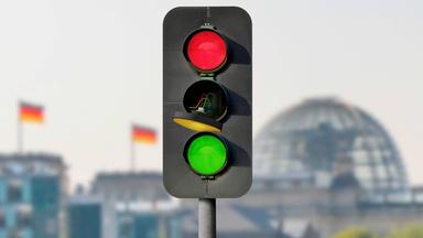 Kaputte Ampel vor Bundestagsgebäude