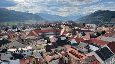 Ausblick auf Judenburg vom Sternenturm aus.