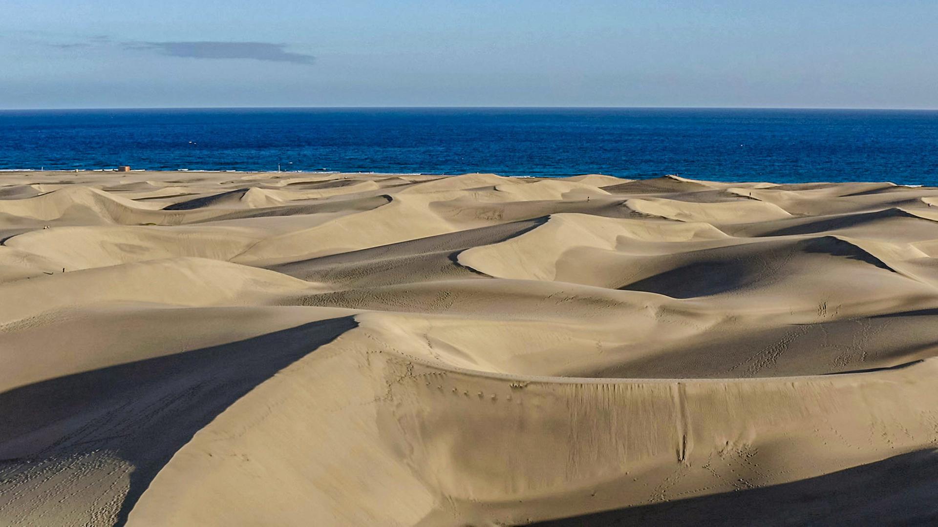 Weite Sandberge vor dem Meereshorizont