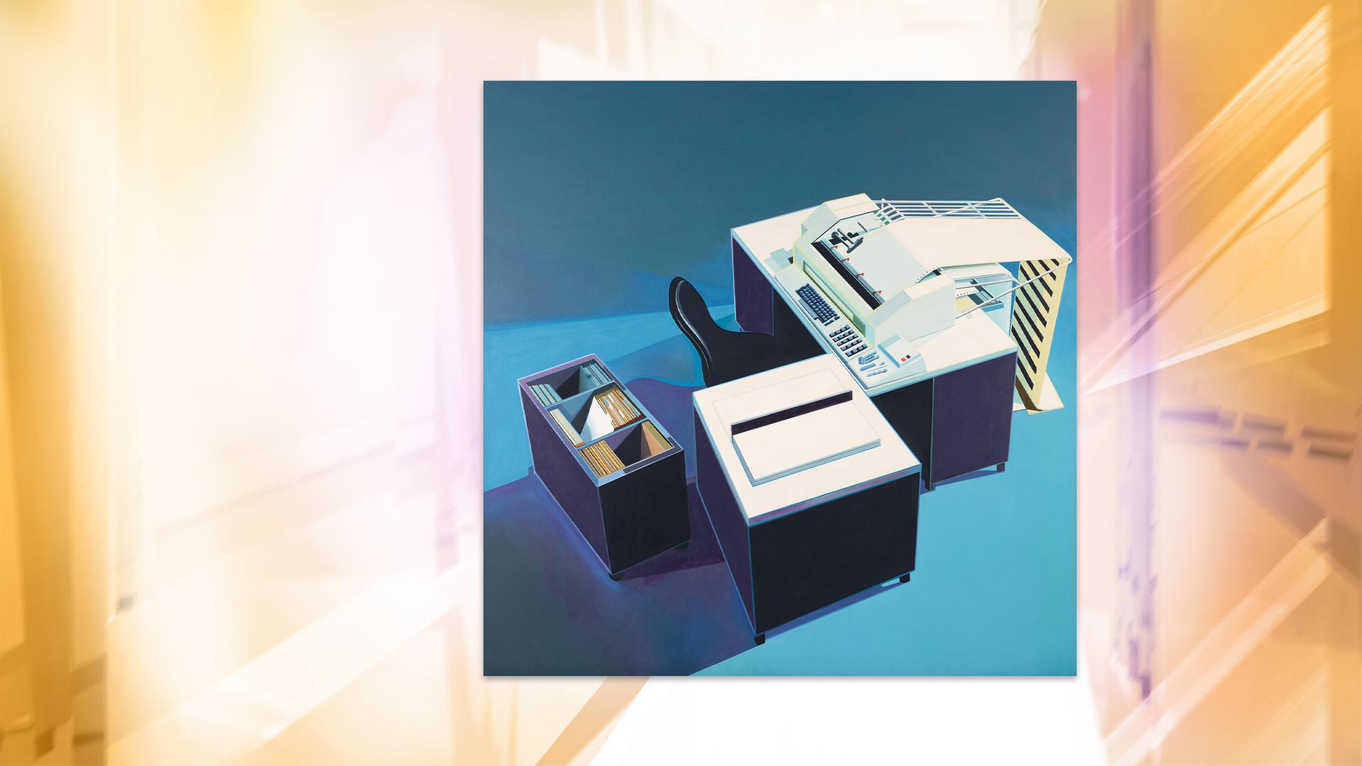 Man sieht die Illustration eines Büroarbeitsplatzes