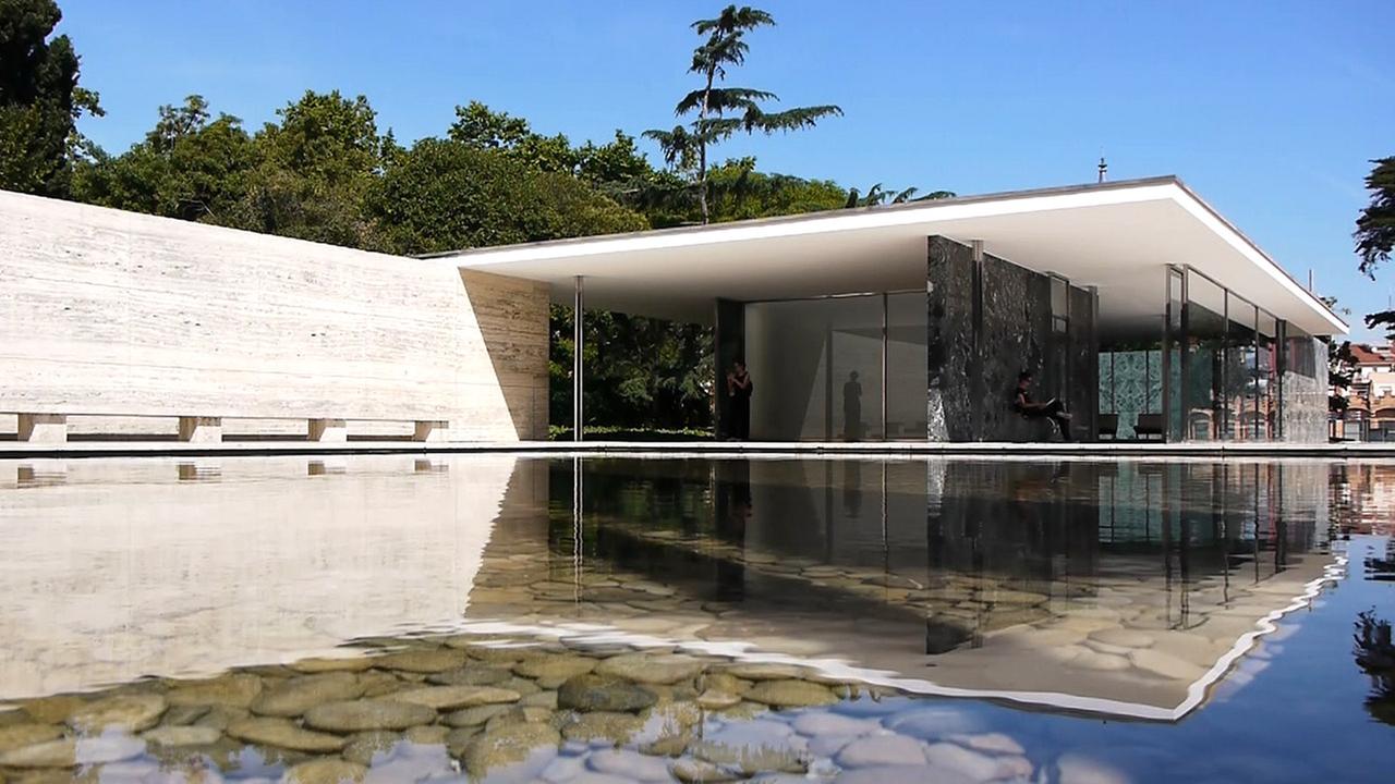 Pavillon von Mies van der Rohe zur Weltausstellung 1929 in Barcelona