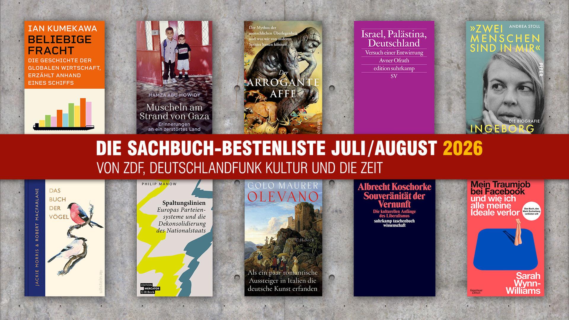 Die Sachbuch-Bestenliste für Juli und August 2026