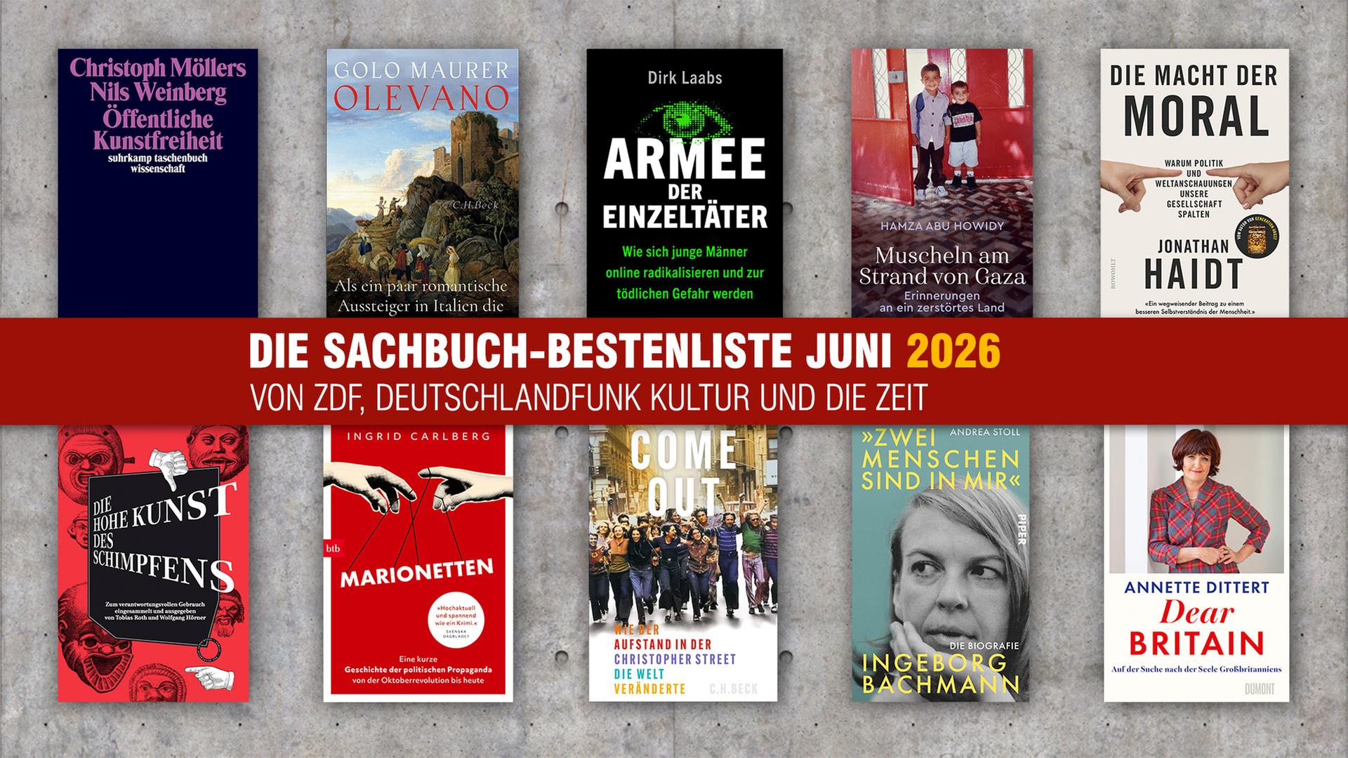 Die Sachbuch-Bestenliste für Juni 2026