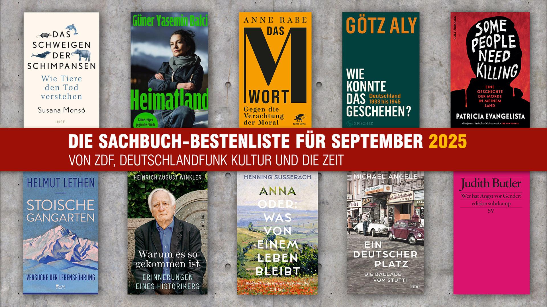 Die Buchtitel der Bestenliste für September 2025