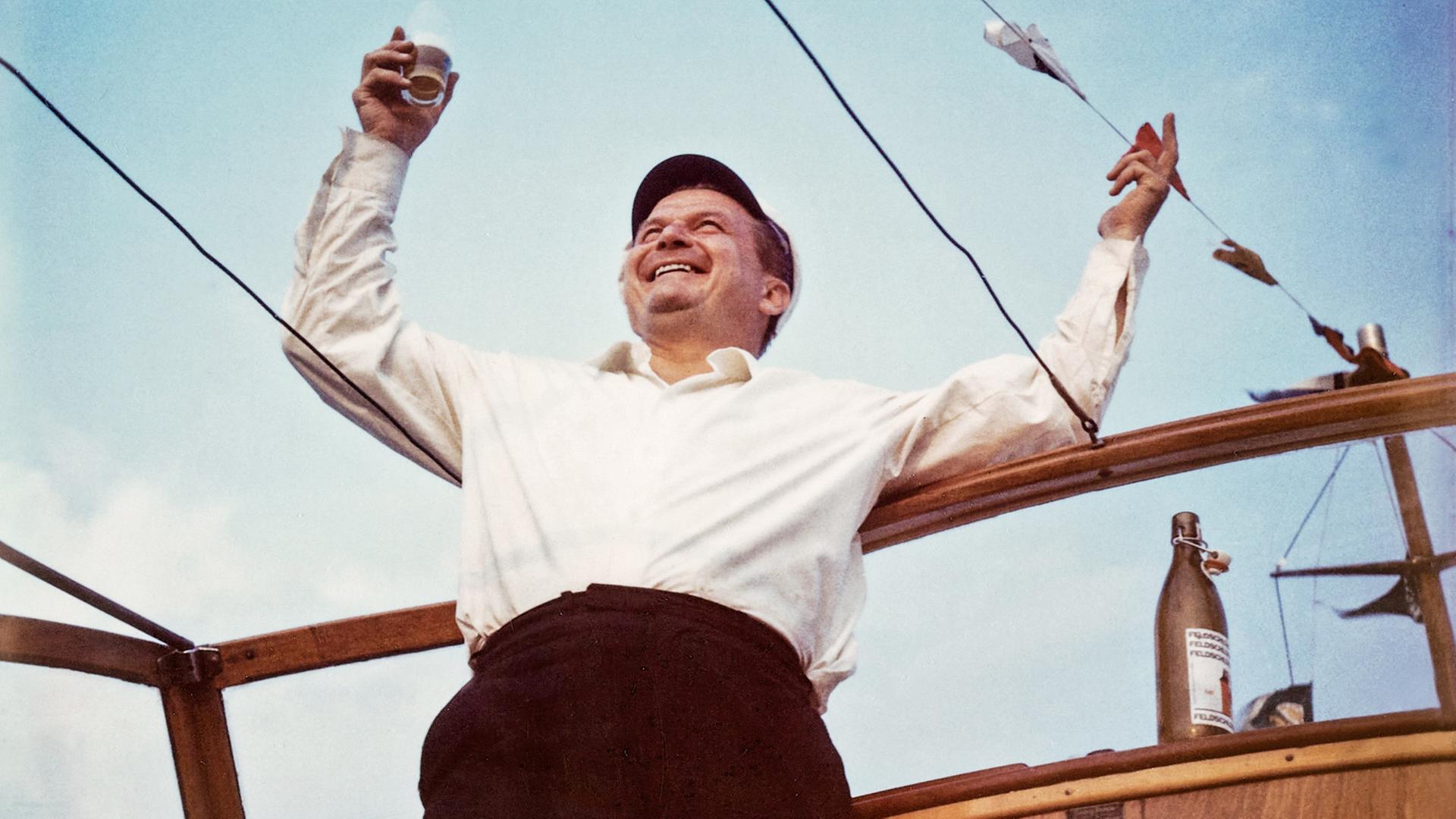 Bruno Stefanini auf seinem Schiff