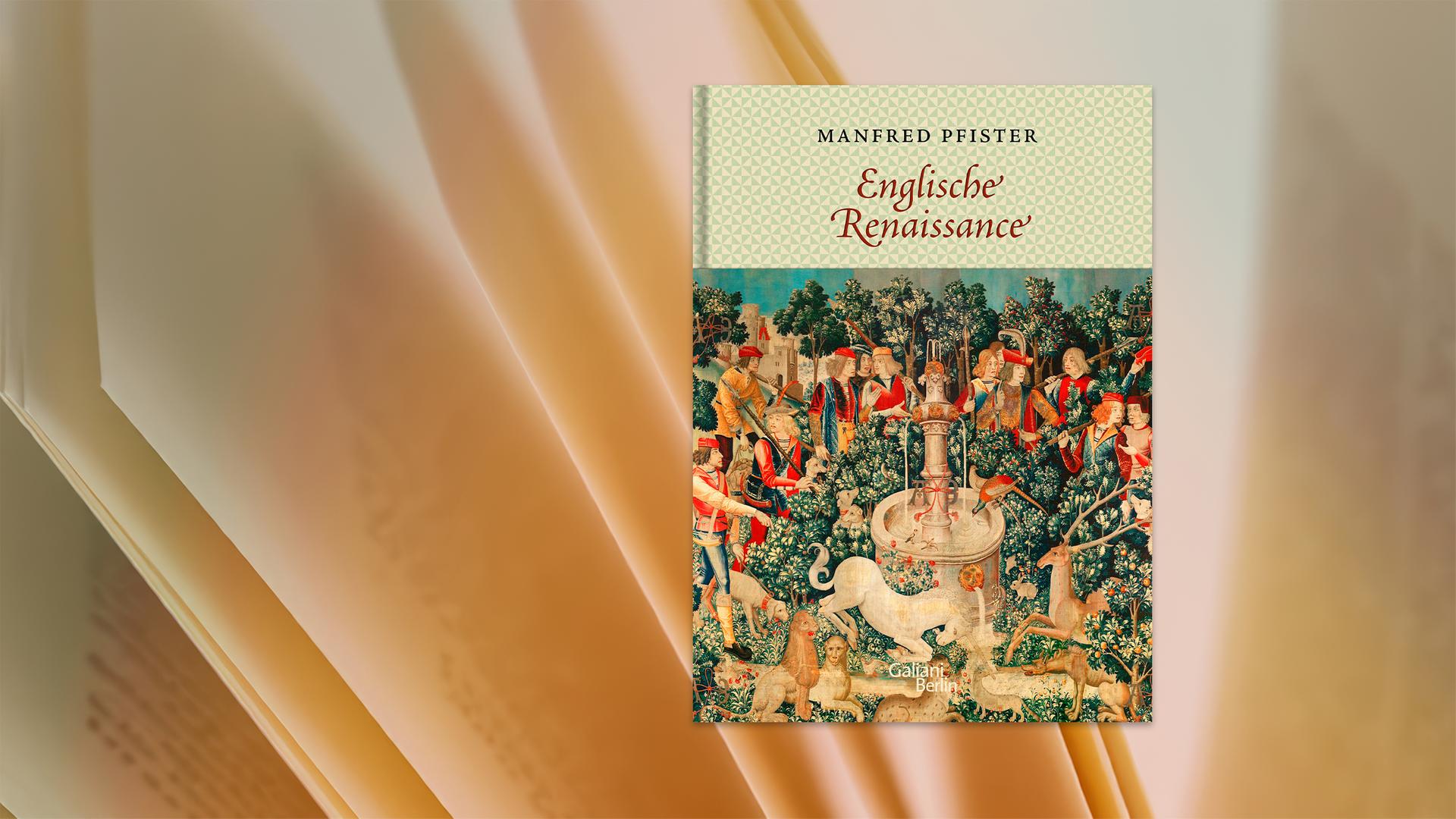 Auf dem Cover des Buche sieht man ein Renaissance-Gemälde, auf dem Tiere und Menschen abgebildet sind, die um einen Brunnen herum stehen.