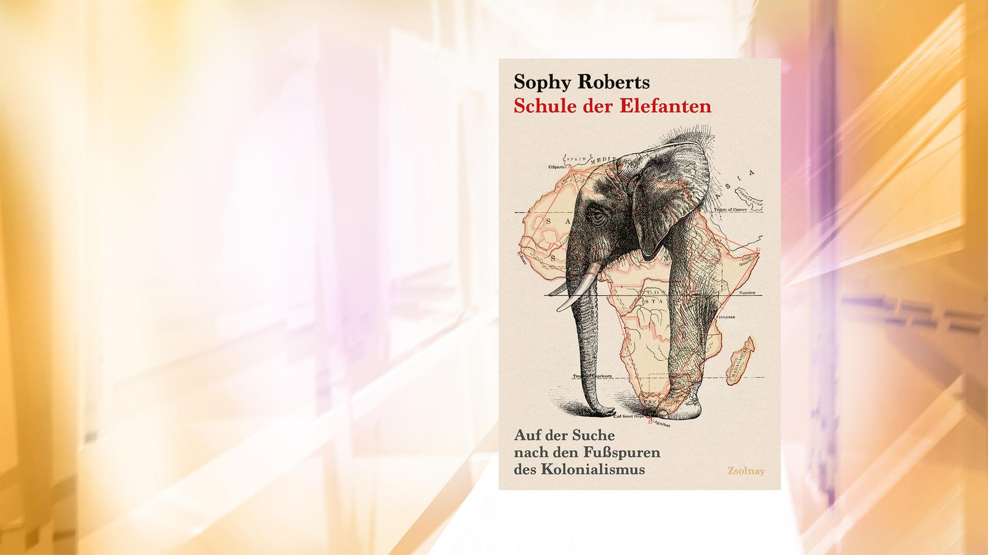 Auf dem Cover des Buches sieht man die Illustration eines Elefanten und des afrikanischen Kontinents.