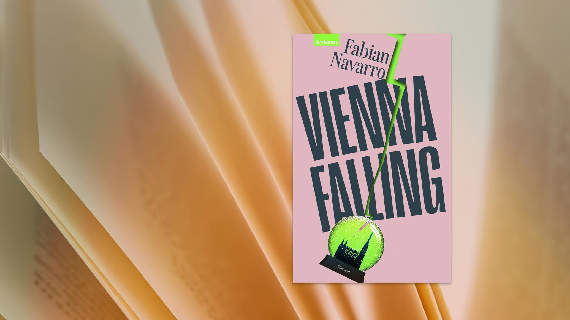 Auf dem Cover des Buches sieht man wie eine Schneekugel, in der ein Dom ist, von einem Blitz getroffen wird, vor rosa-farbenenem Hintergrund.