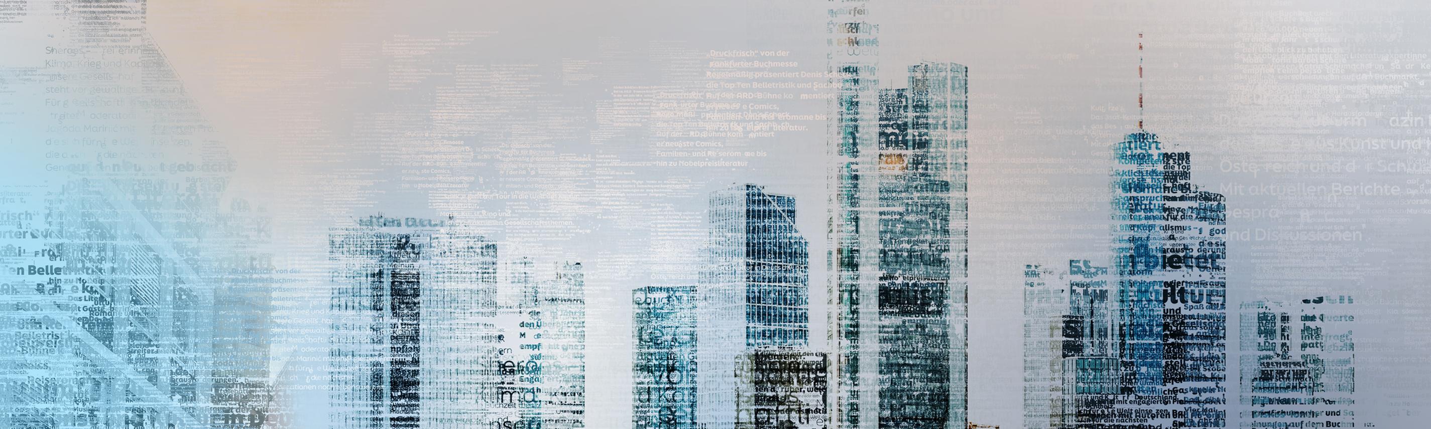 skyline Frankfurt typografischer Teppich