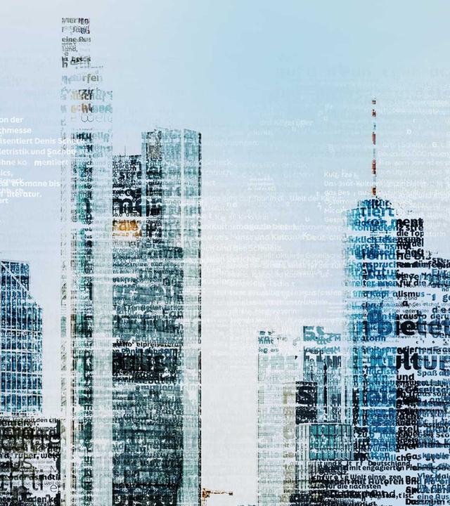 skyline Frankfurt typografischer Teppich