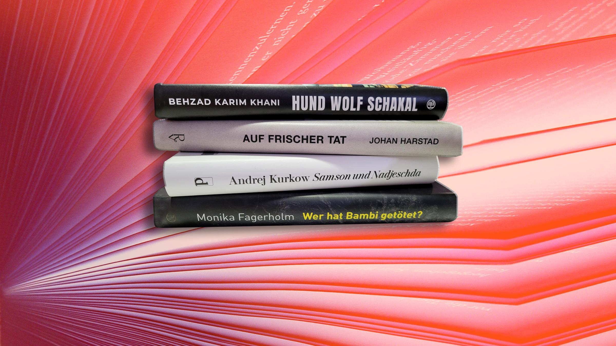 Buchcollage mit vier Büchern