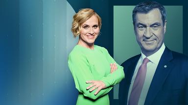 Moderatorin Caren Miosga und Sendungsgast Markus Söder