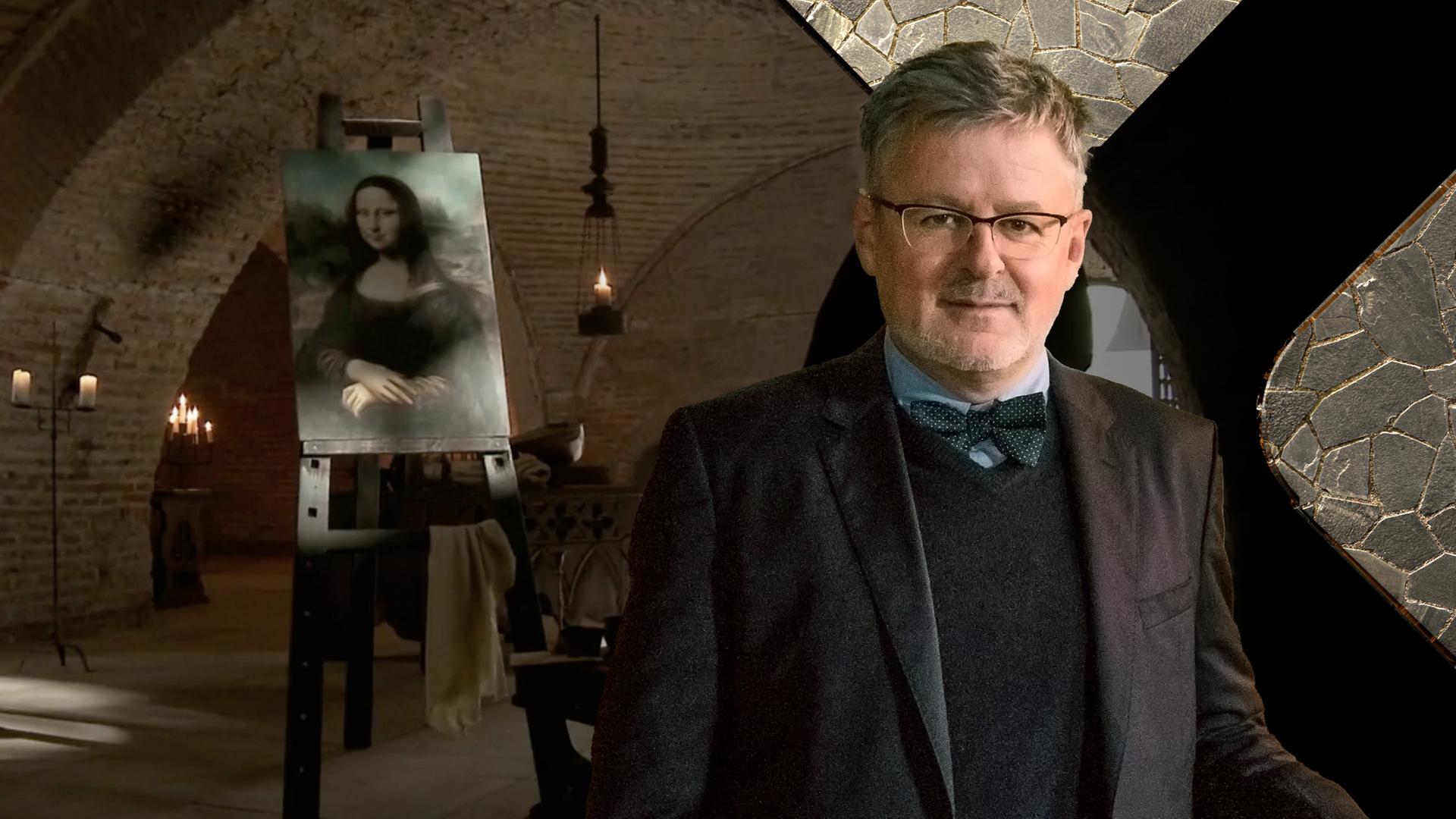 Sir Christopher Clark vor der Mona-Lisa