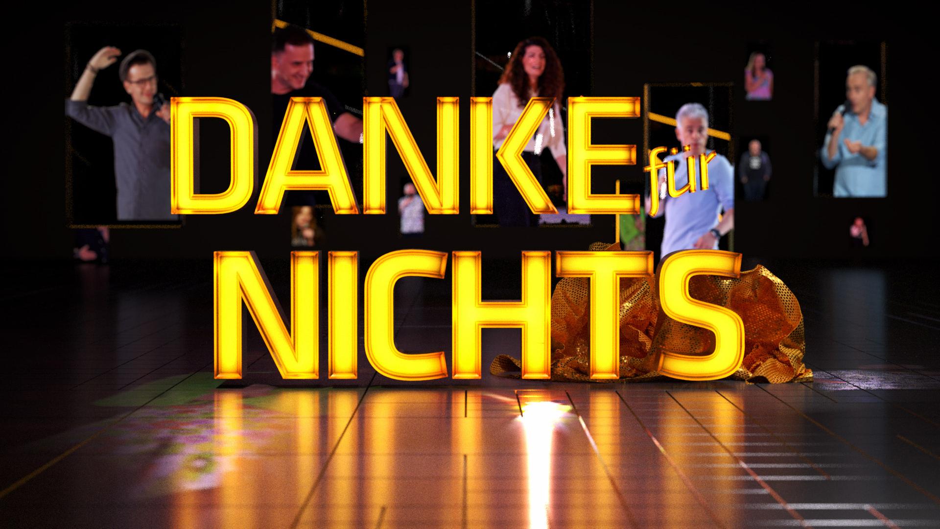 Das Bild zeigt den Schriftzug des Comedy-Best-Ofs „Danke für Nichts“.