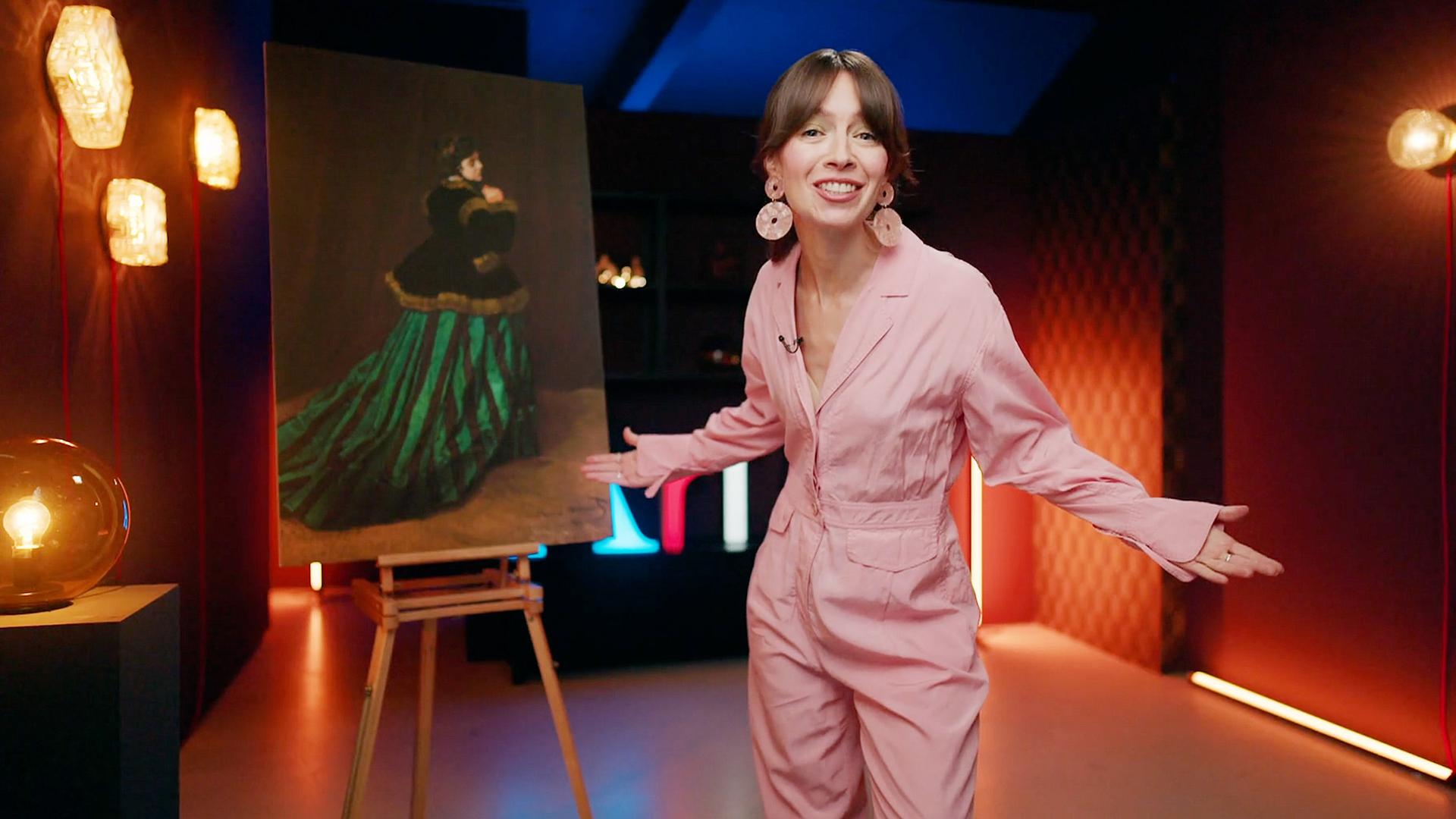 Bianca Hauda neben einem Gemälde von Claude Monet