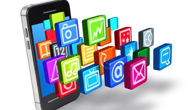 apps auf einem smartphone - grafik
