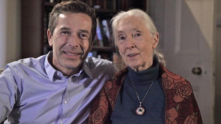 Dirk Steffens mit Jane Goodall