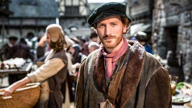 "Terra X - Ein Tag im Mittelalter": Spielszene: Wundarzt Jakob Althaus (Martin Rother) auf dem Markt.