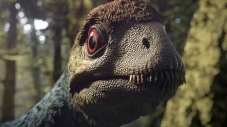 Kopf eines Epidexipteryx-Sauriers