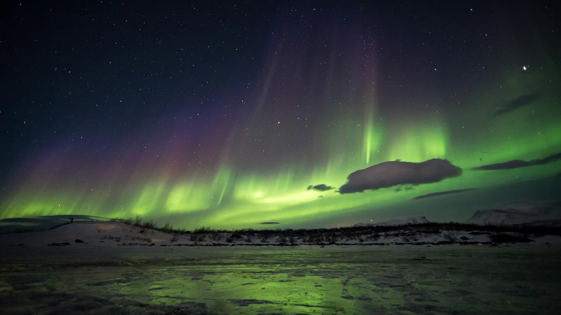 "Expedition Sternenhimmel: Zur dunkelsten Nacht Skandinaviens" - Nordlicht am Polarkreis.