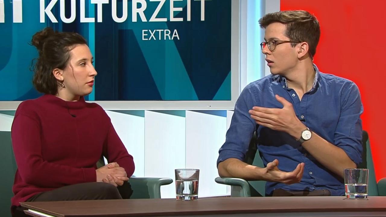 Felix Finkbeiner und Kira Geadah im Kulturzeitstudio.