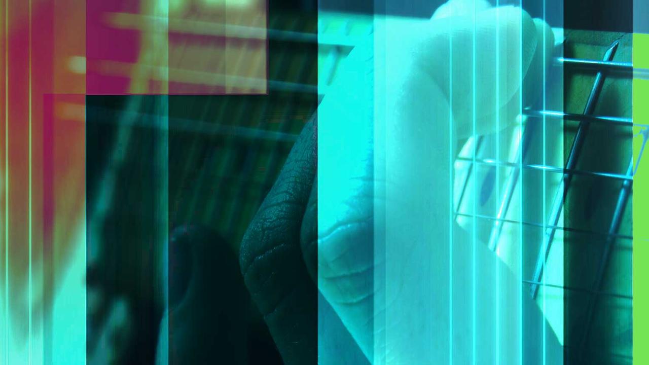 collage farbflächen gitarre