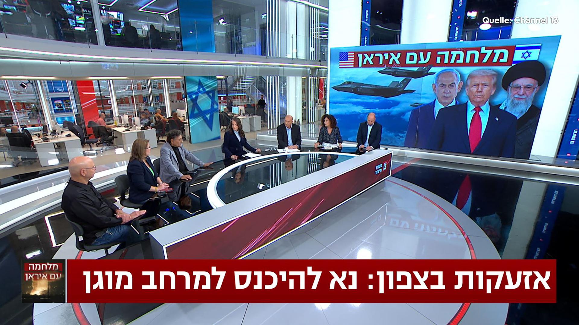 Sendung im iraelischen Sender Channel 13 zu Krieg gegen Iran