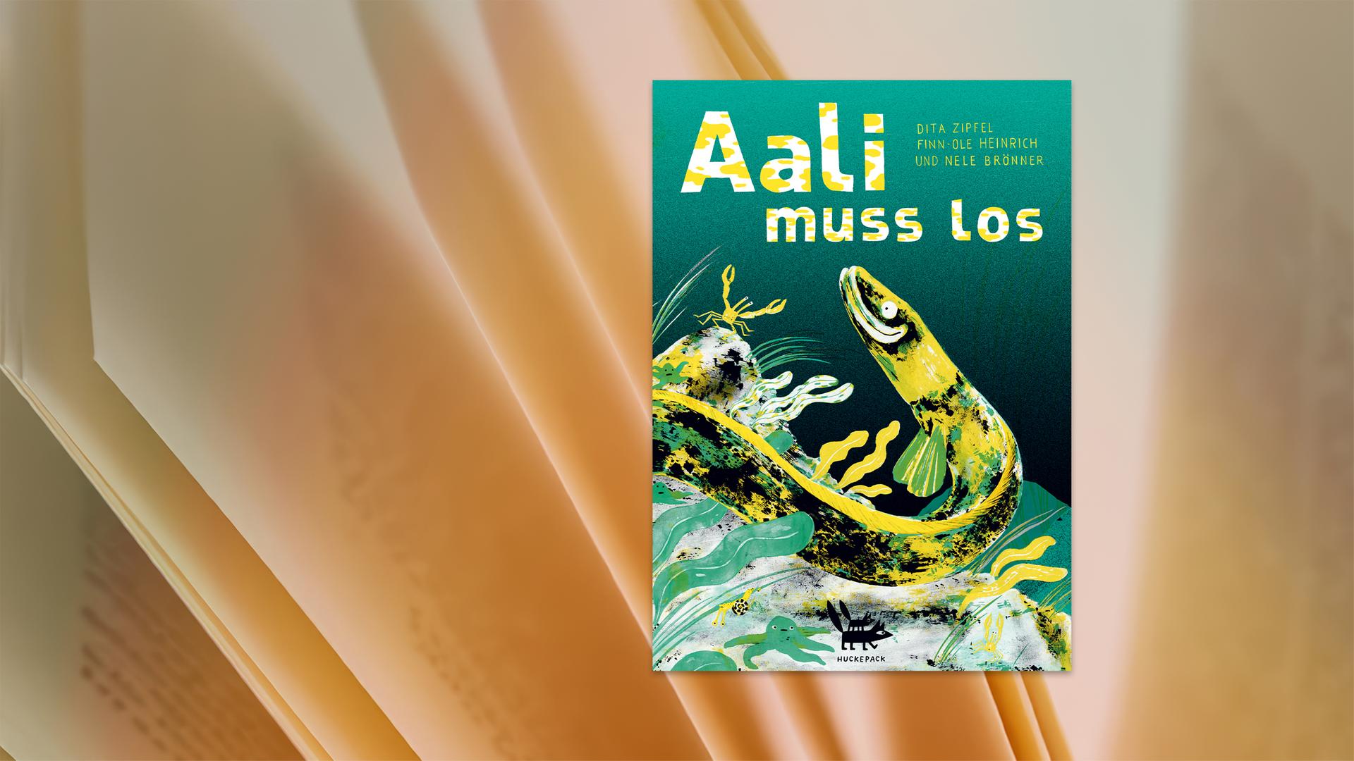 Auf dem Cover des Kinderbuches sieht man die Illustration eines Aales im Wasser.