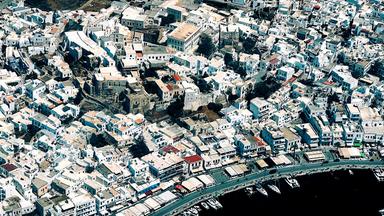 Luftansicht von Naxos-Stadt.