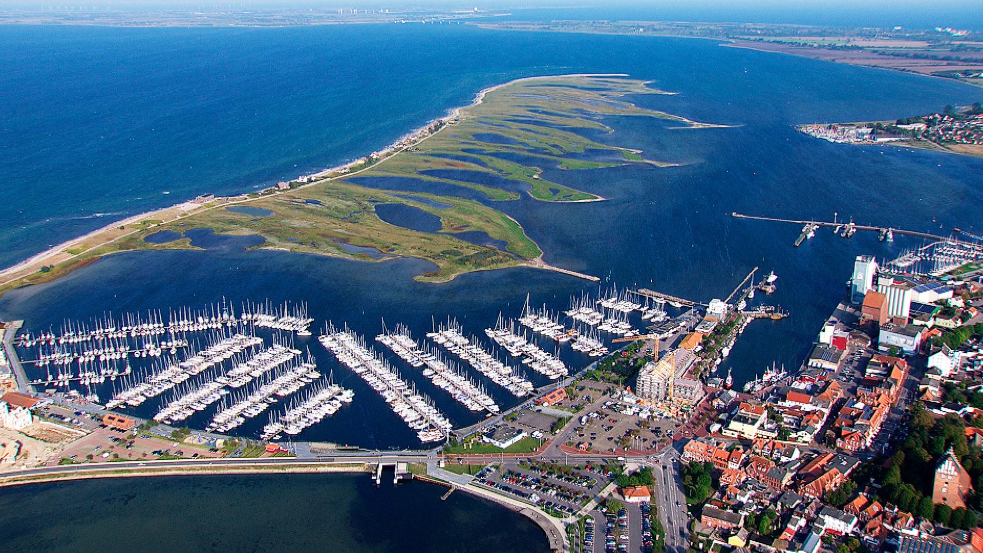 Heiligenhafen aus der Vogelperspektive.