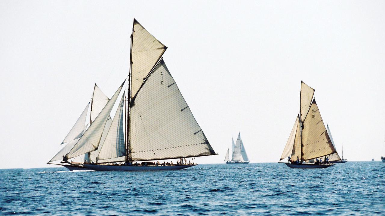 mehrere Segelschiffe sind auf dem wasser zu sehen