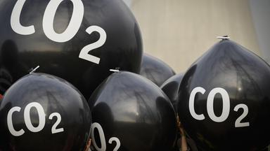 Luftballons mit CO2-Aufdruck