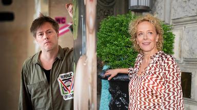 Zwei nebeneinander gestellte Fotos von einem Mann und einer Frau.