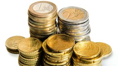 Stapel mit Euromünzen